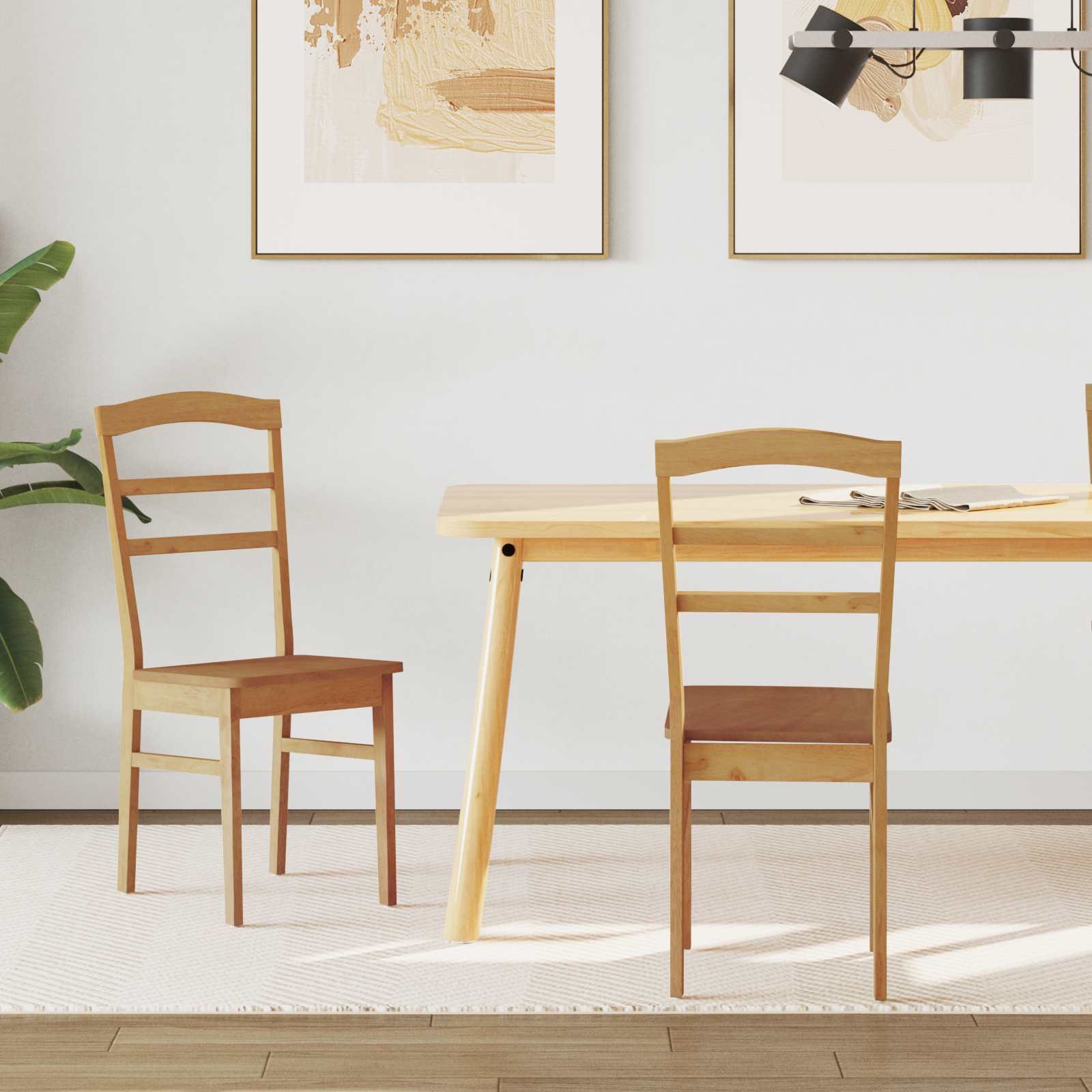 vidaXL Krzesło jadalniane 2 pcs Drewno Gumowe