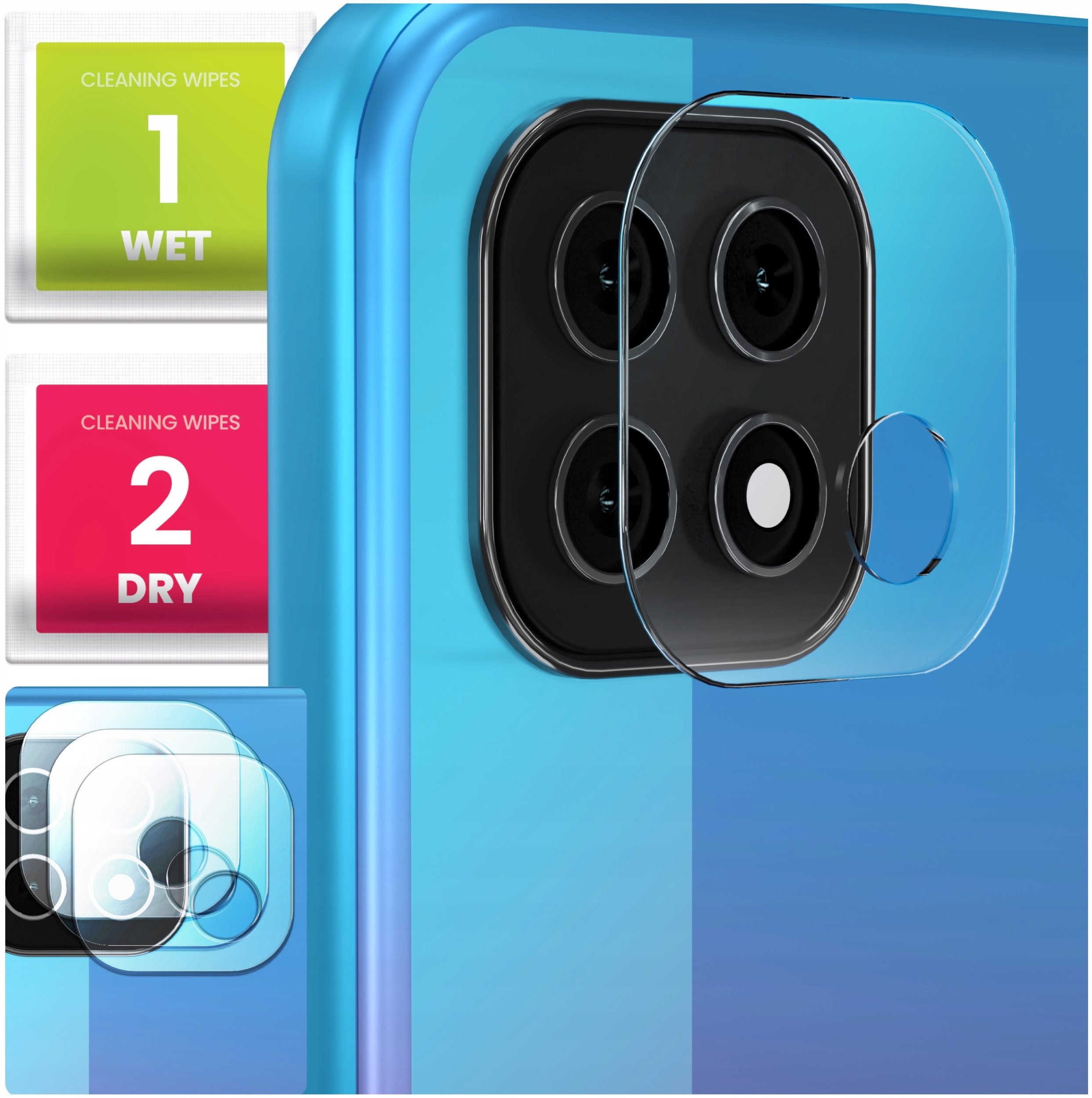 3-PAK Szkło Na Aparat Do Oppo A73 (Hartowane, Ochronne, Na Obiektyw, 9H)