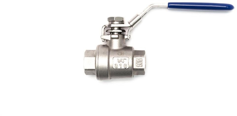 Zawór kulowy gwintowany Flowmatik R 1 GW PN63, 2-elementowy z blokadą, stal nierdzewna 316, PTFE