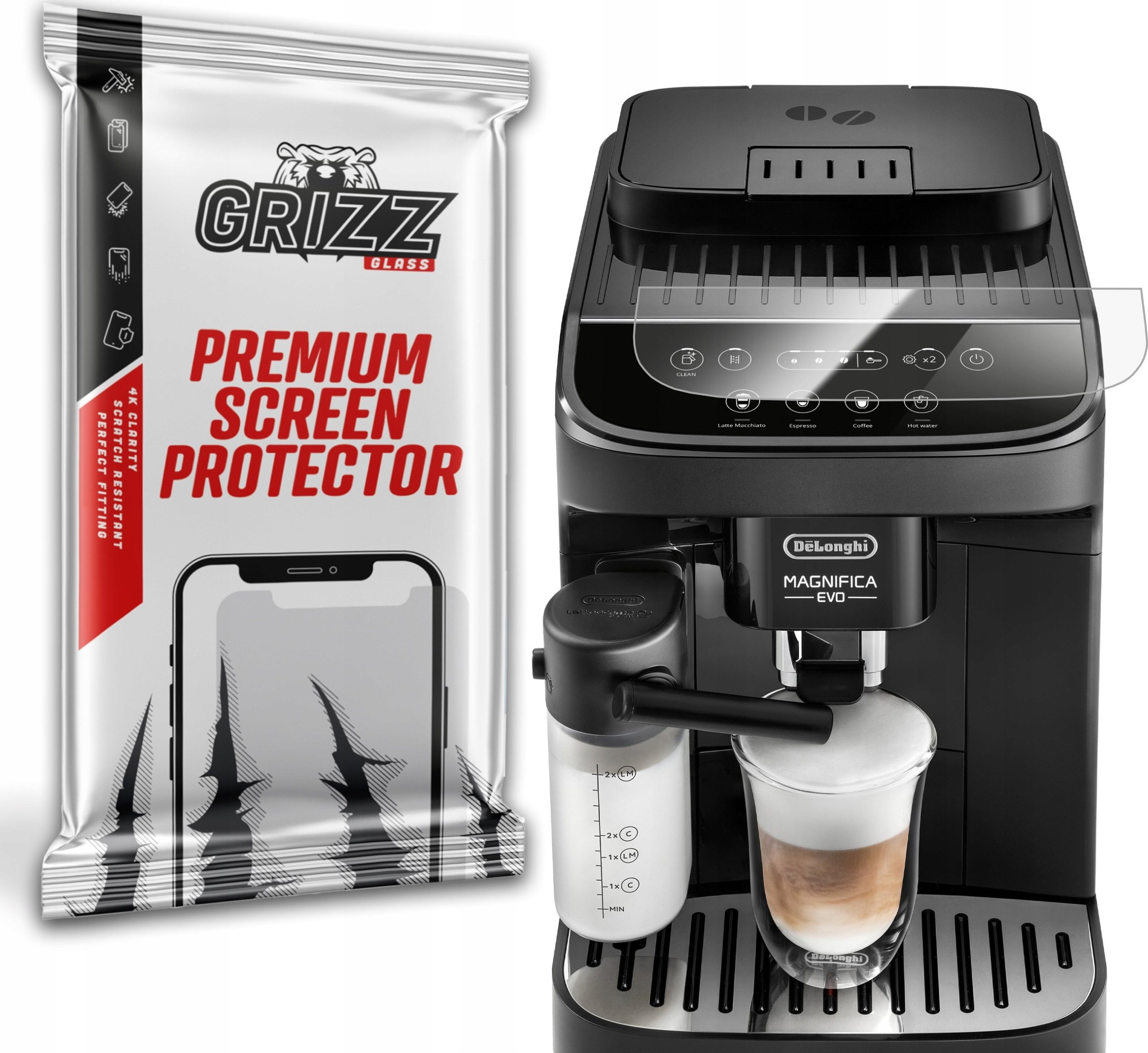 GrizzGlass Szkło hybrydowe GrizzGlass HybridGlass do DeLonghi Magnifica Evo ECAM 290.61.B