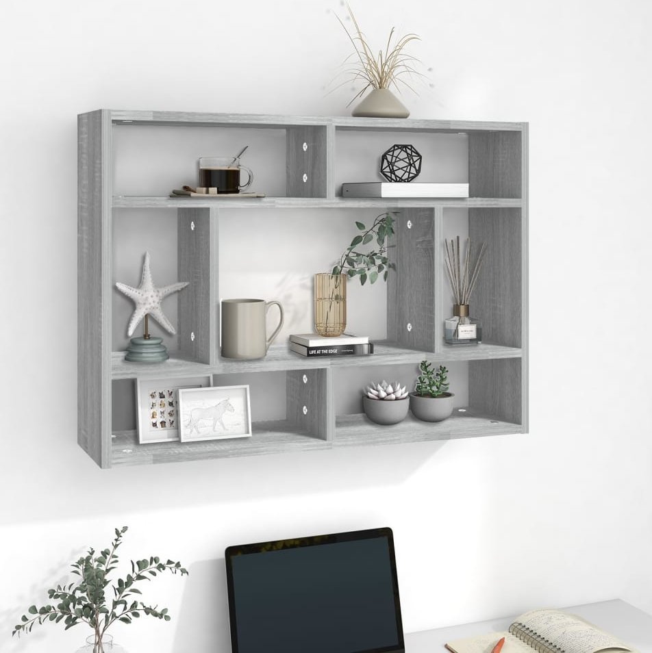 vidaXL vidaXL Półka ścienna, szary dąb sonoma, 75x16x55 cm