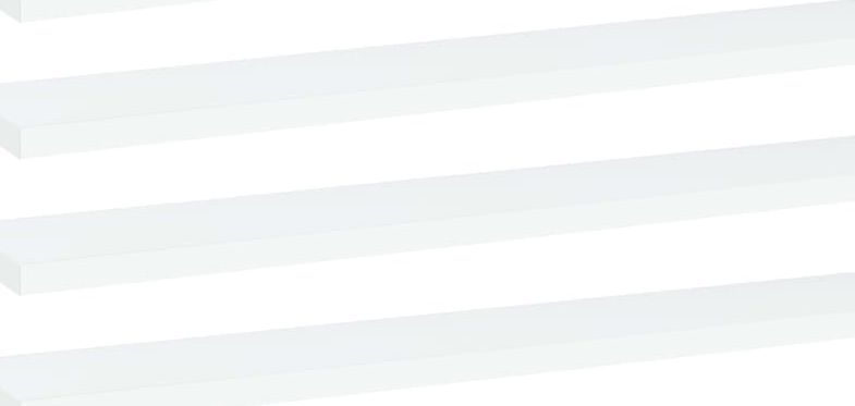 vidaXL Półki na książki, 4 szt., białe, 60x10x1,5 cm, płyta wiórowa