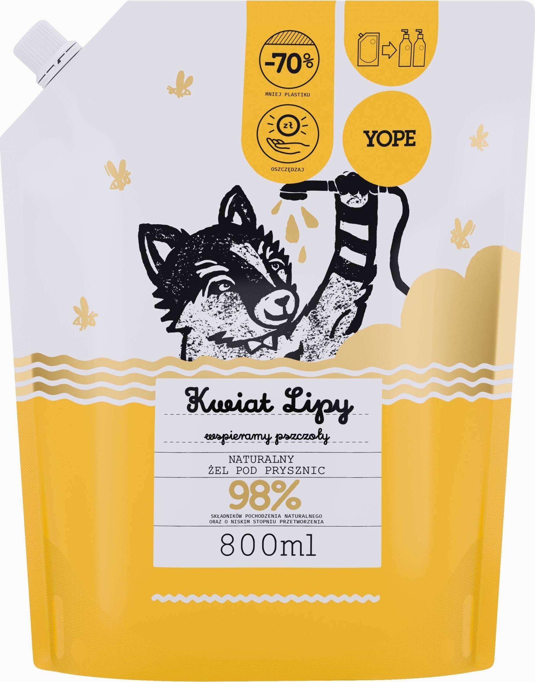 Yope Żel pod Prysznic - Kwiat Lipy Refill - 800ml