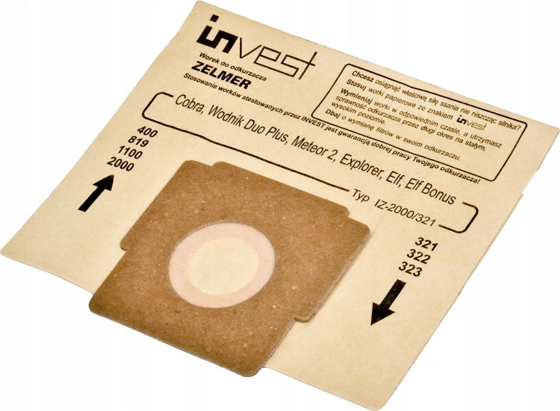 Worek do odkurzacza WORKI PAPIEROWE 321 Invest na sztuki