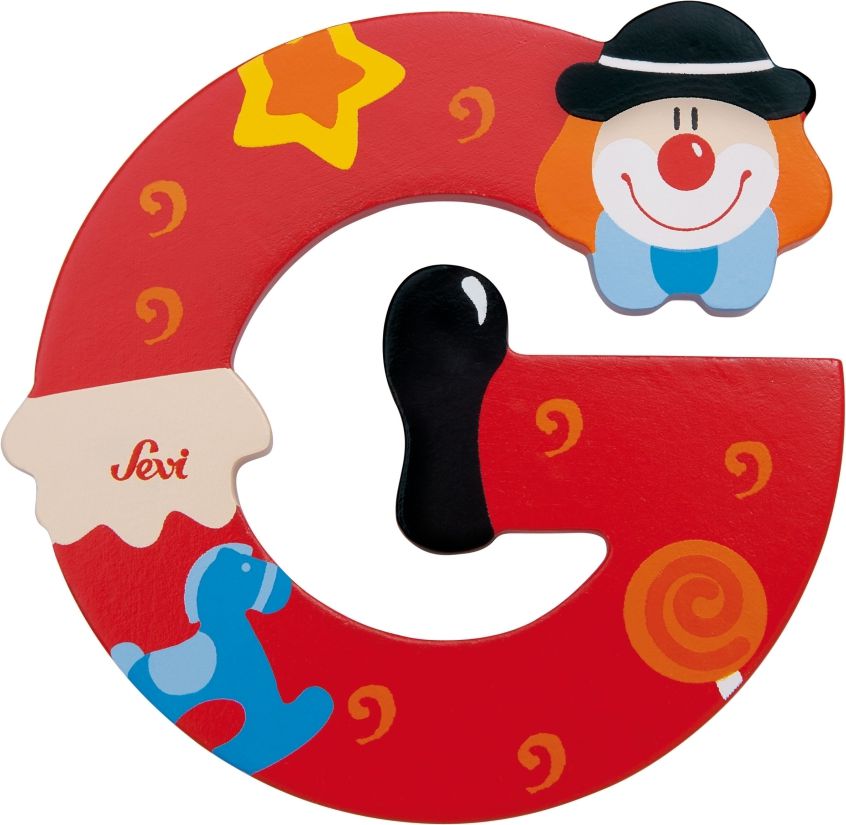 Sevi Drewniana literka G, Klaun (81743)