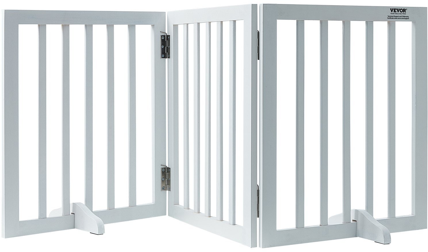 Bramka dla psa wolnostojąca 60x150cm składana biała do domu ogrodu