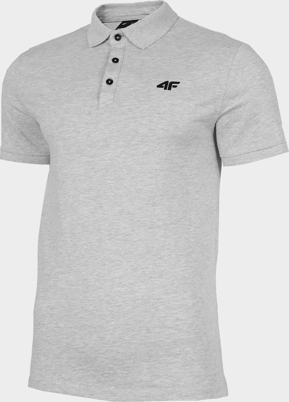 4f Koszulka męska H4L22-TSM355 Chłodny jasny szary melanż r. M
