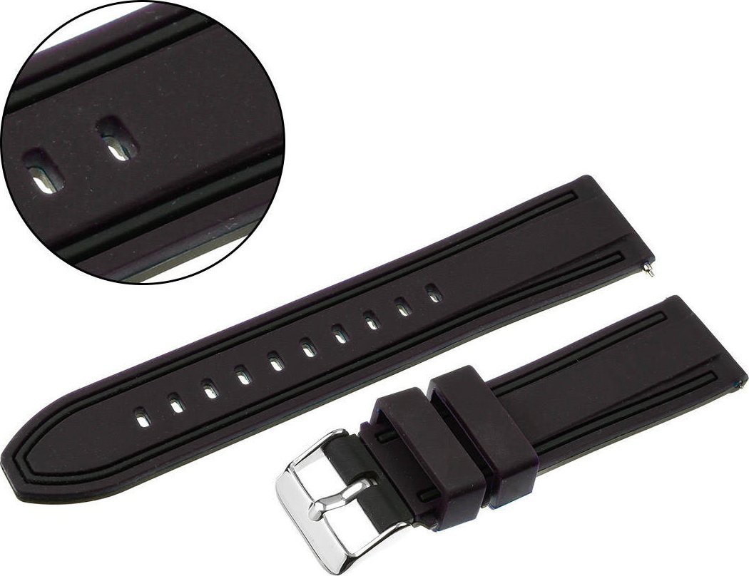 Pacific Pasek uniwersalny 22 mm silikonowy czarny + teleskopy, U14