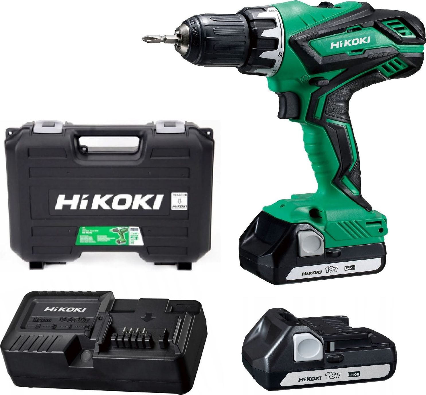 Wiertarko-wkrętarka Hikoki DS18DJL WCZ 18 V 2 x akumulator 1.5 Ah