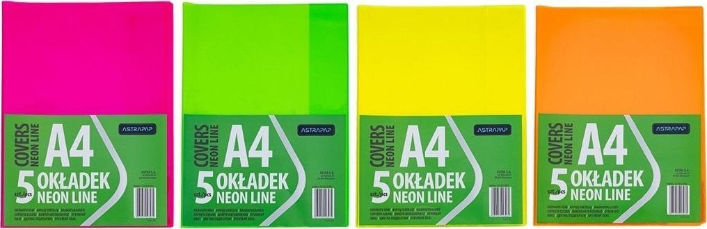 Okładka A4 Neon Line nieregulowana (5szt) ASTRA