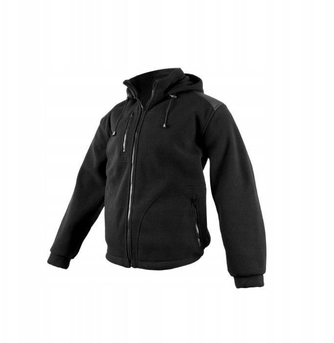 Flisa jaka ar pastiprinosiem element. un kapuci melna L