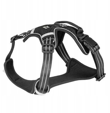 Barry King Szelki dla psa czarne z siatki S ob.szyi 34-42cm/ob.klatki 41-52cm