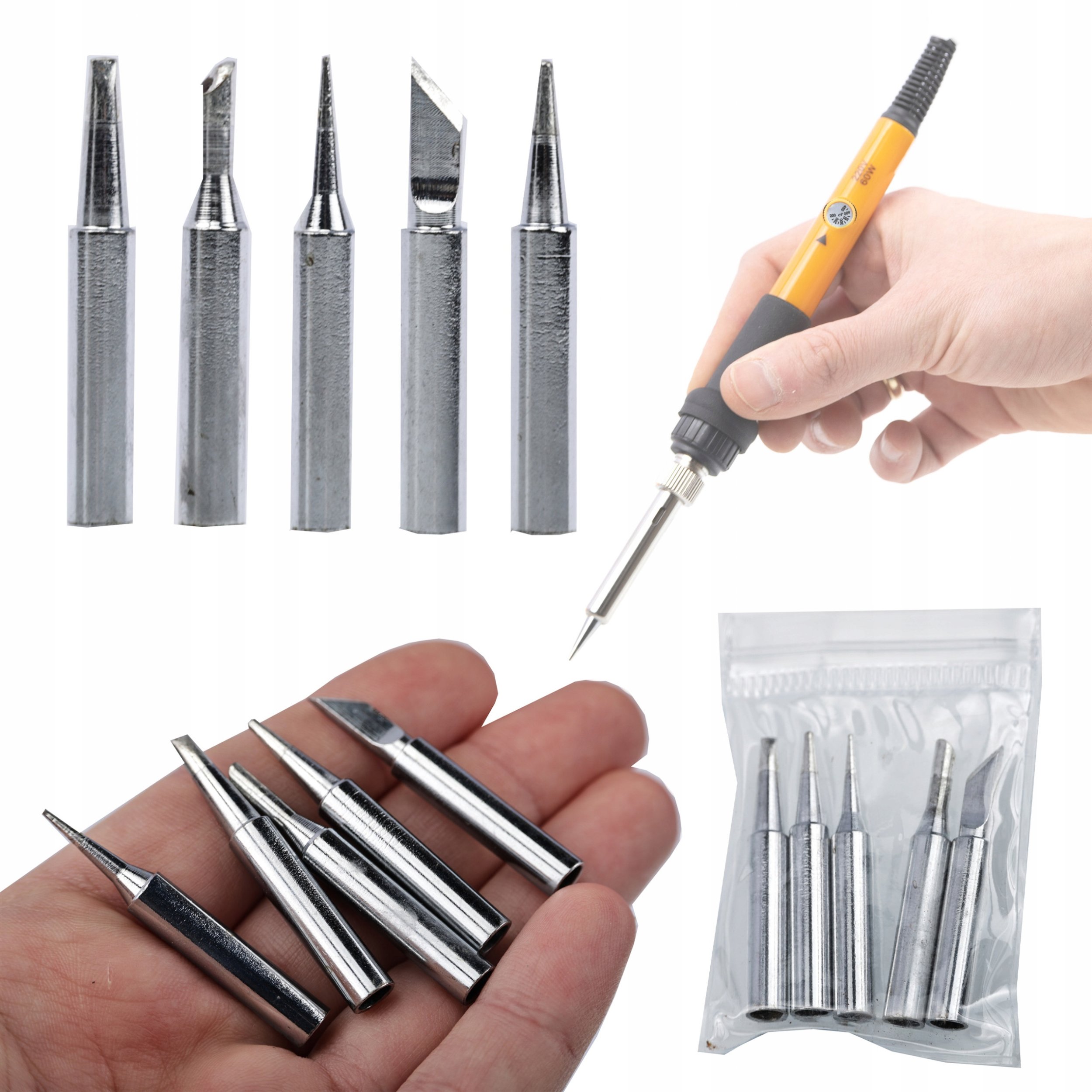 ROSFIX ZESTAW 5 GROTÓW GROTY DO LUTOWNICY 900M OH660 YIHUA WEP 936 GROT HQ