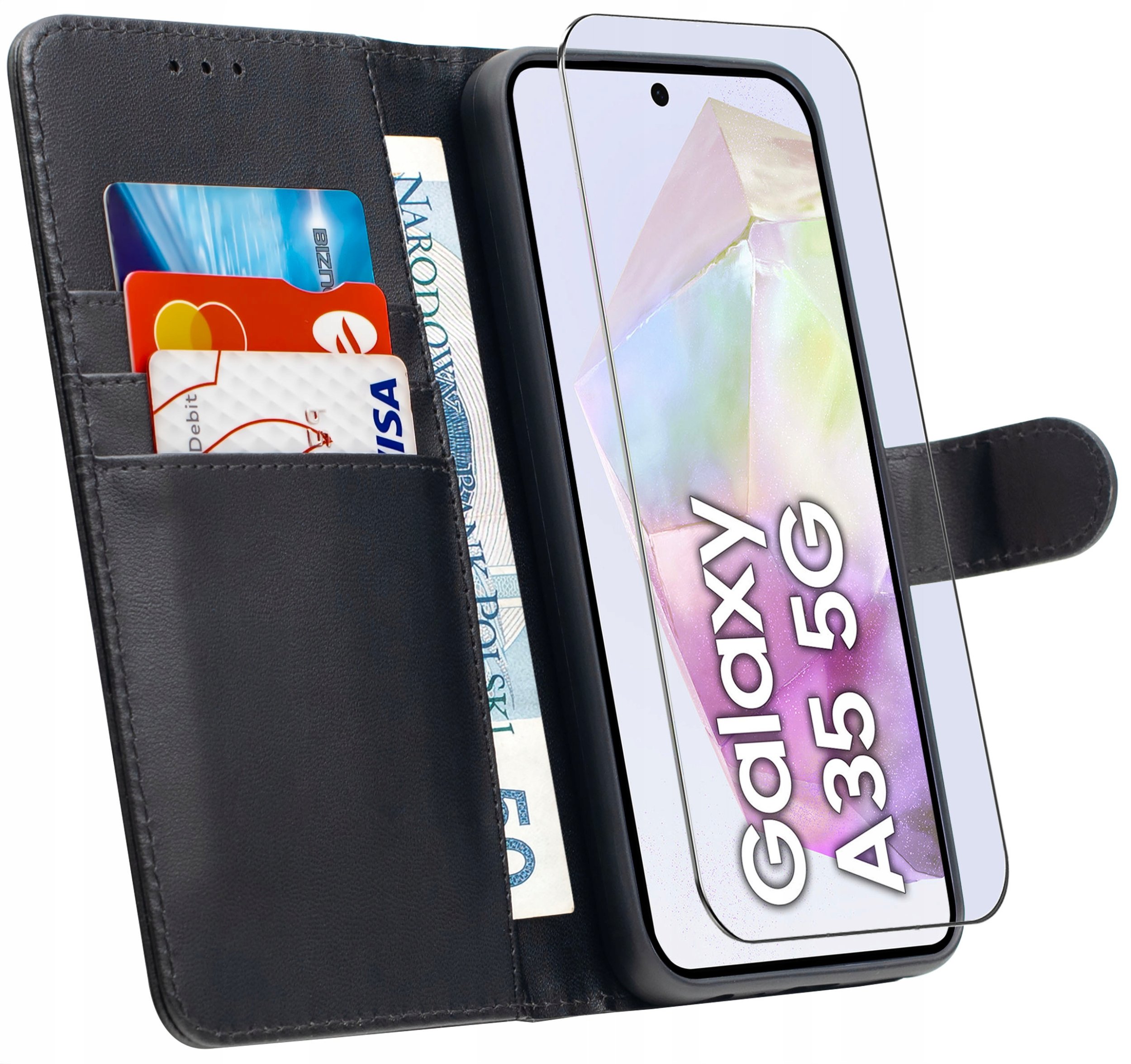 ETUI do Samsung A35 5G | SKÓRZANE PORTFEL BOOK TOKRA CASE CLASSIC + SZKŁO
