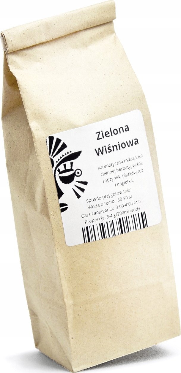 Świeżopalona Herbata Zielona Wiśniowa waga 100g