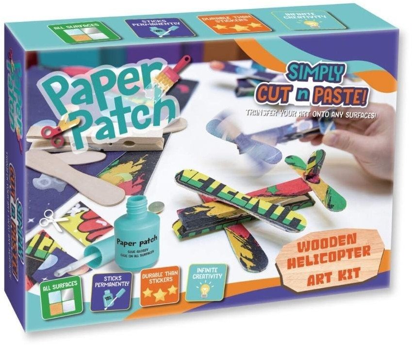Zestaw decoupage Paper Patch - Helikopter drewnian
