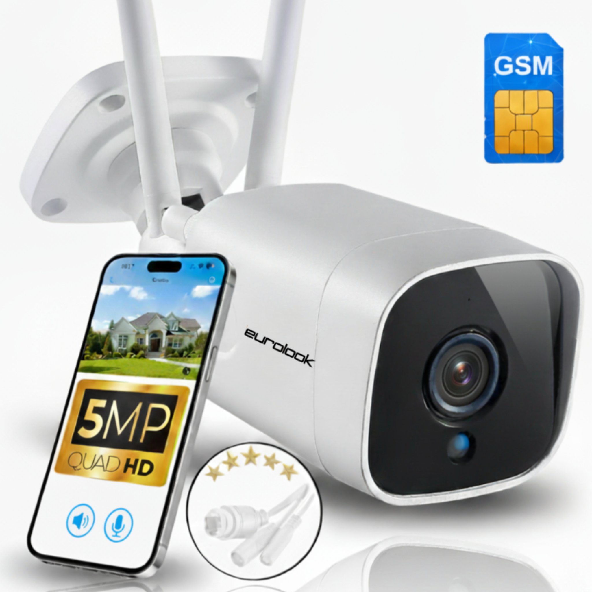 Bezprzewodowa Zewnętrzna Kamera GSM 5G SIM 5MPX