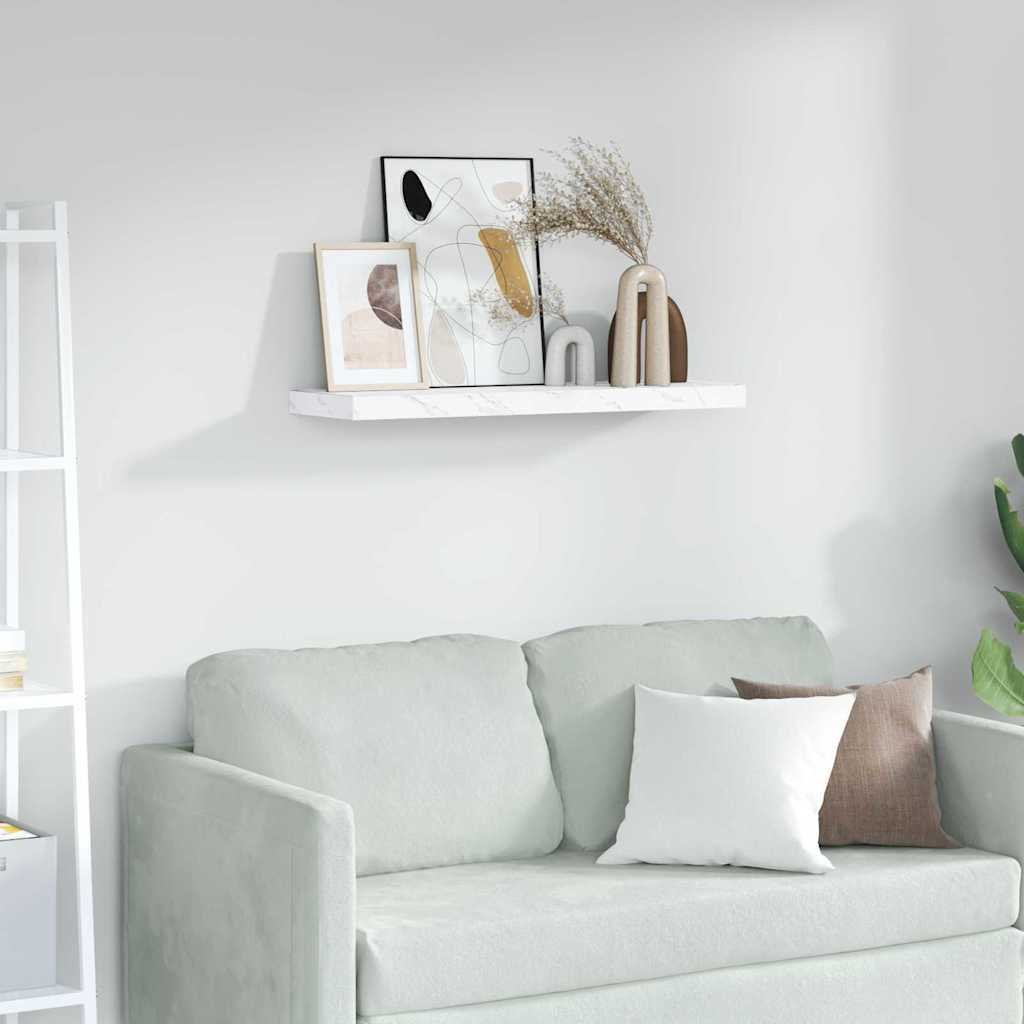 vidaXL Półka ścienna z przechowywaniem Biały marmur 90 x 23,5 x 4 cm