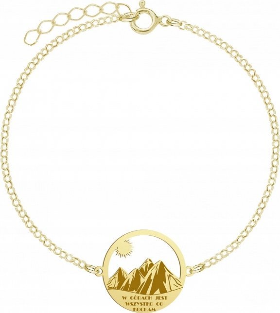 Radziszewska Jewellery Bransoleta Męska Złota Góry Prezent 925 Pancerka GRAWER GRATIS