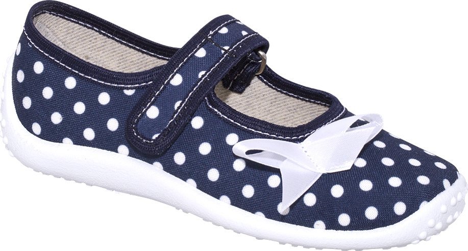 ZETPOL Balerinki kapcie dziewczęce Julia Granatowa groszki 25