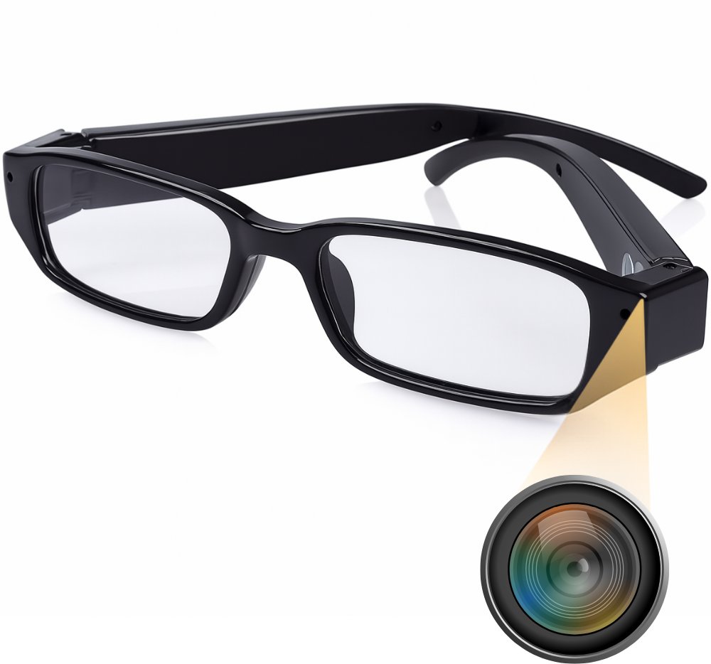 MINI KAMERA SZPIEGOWSKA UKRYTA W OKULARACH DYKTAFON NAGRYWA NA KARTĘ MICROSD