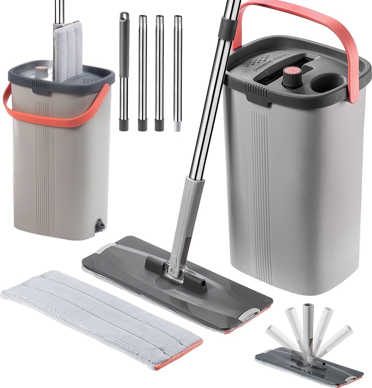 Mop Kadax Mop płaski Hedas z oddzieleniem czystej i brudnej wody