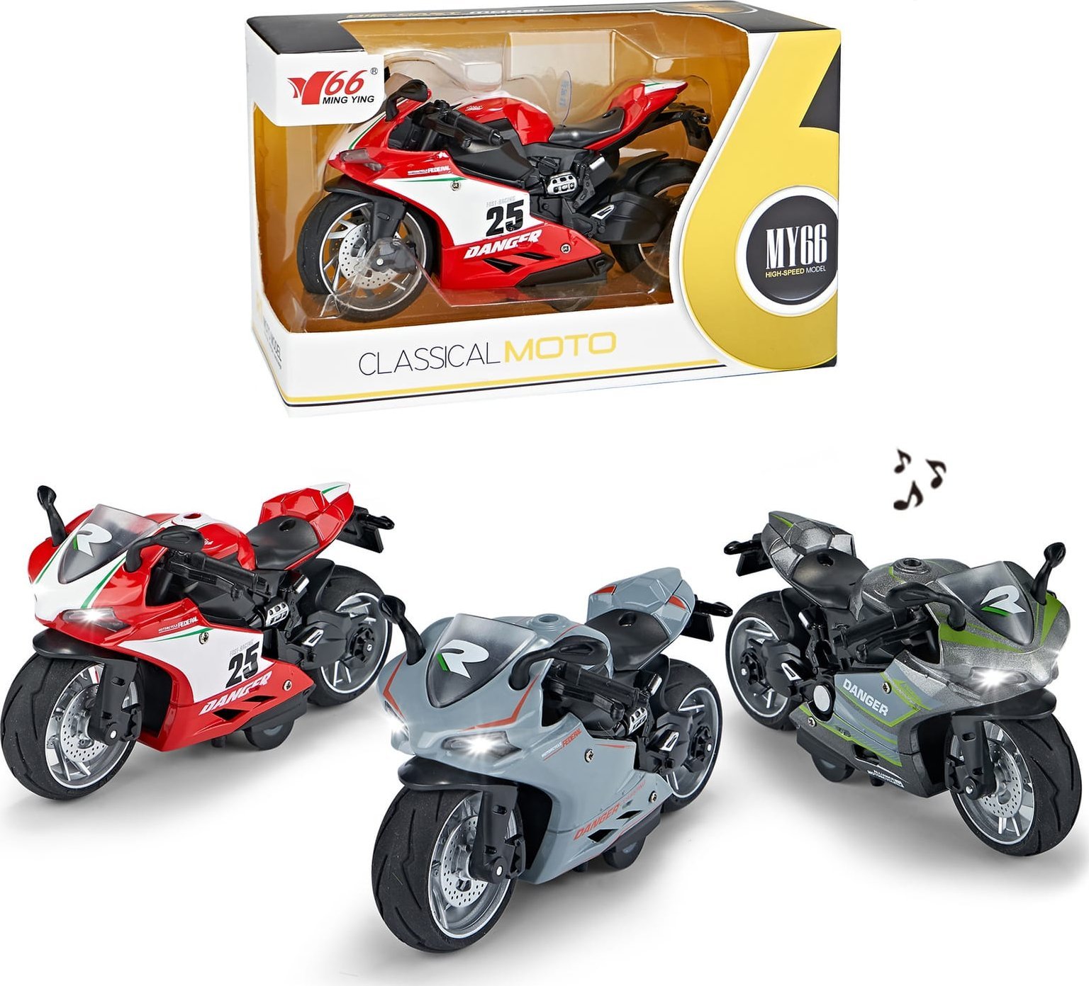 Trifox MOTOCYKL METALOWY ŚWIATŁO DŹWIĘK