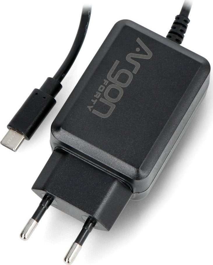 Argon40 Zasilacz Argon40 V2 USB typ C 5,25V/3,5A do Raspberry Pi 4B - czarny}