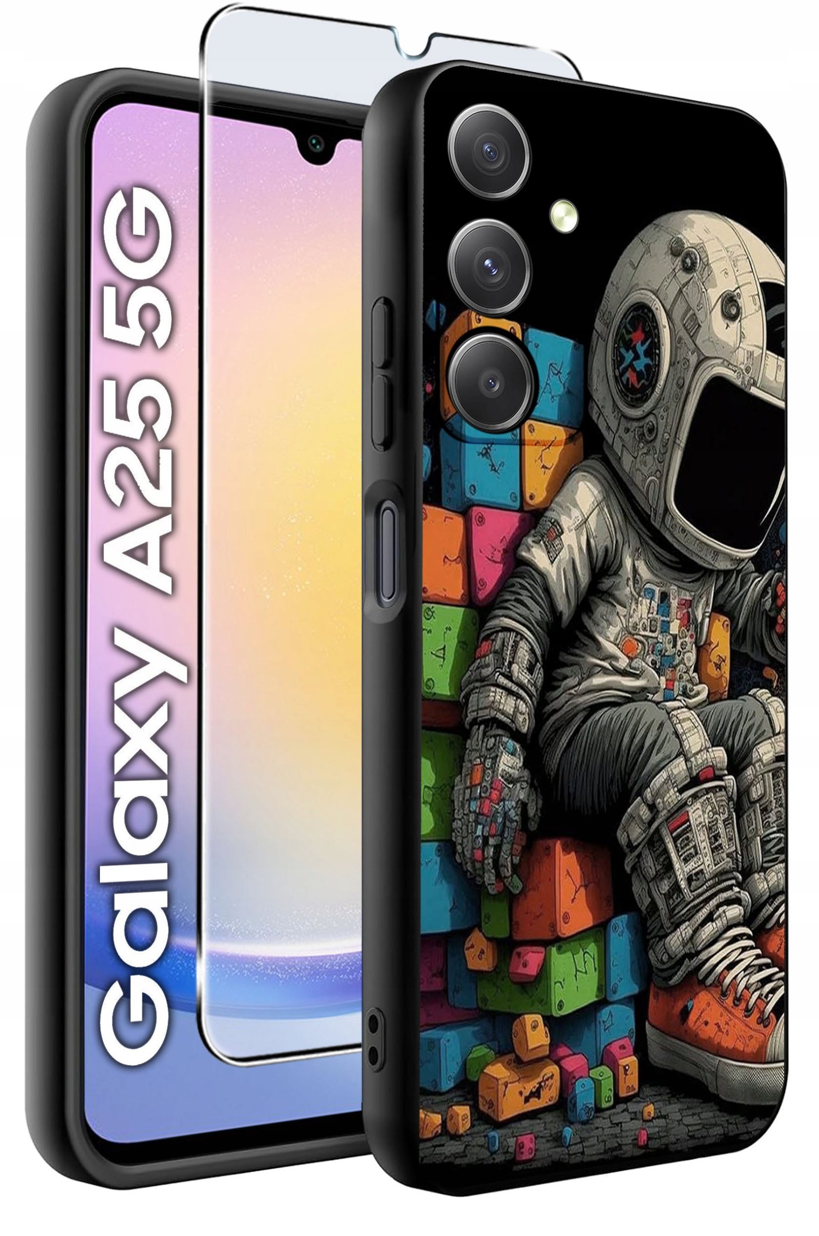 ETUI do Samsung A25 5G WZORY | SILIKONOWE MATT CASE + SZKŁO HARTOWANE 9H