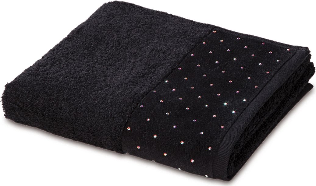 Moeve Ręcznik łazienkowy czarny Crystals 80x150 cm