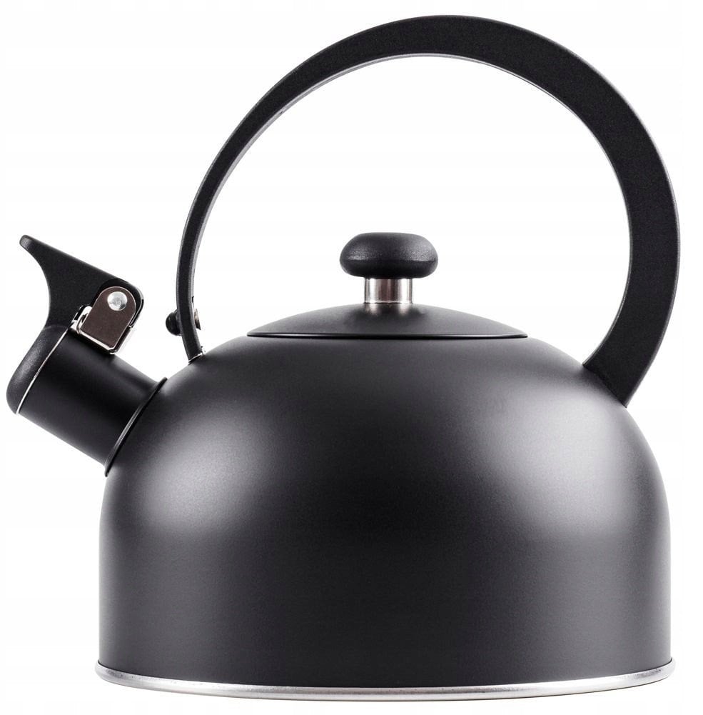 Czajnik z gwizdkiem stalowy czarny 2 l