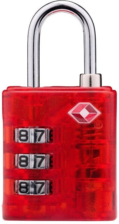 Dunlop - Kłódka do walizki / bagażu na szyfr TSA (Czerwony)