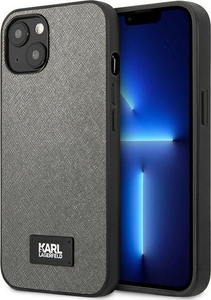 Karl Lagerfeld KLHCP13SSFMP2DG iPhone 13 mini 5,4" hardcase srebrny/srebrny Saffiano Plaque