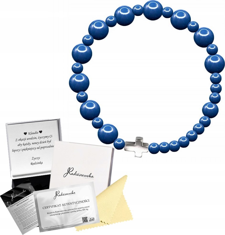 Radziszewska Jewellery BRANSOLETKA RÓŻANIEC Z PEREŁ ELASTYCZNA PREZENT BIŻUTERIA ŻYCZENIA GRATIS