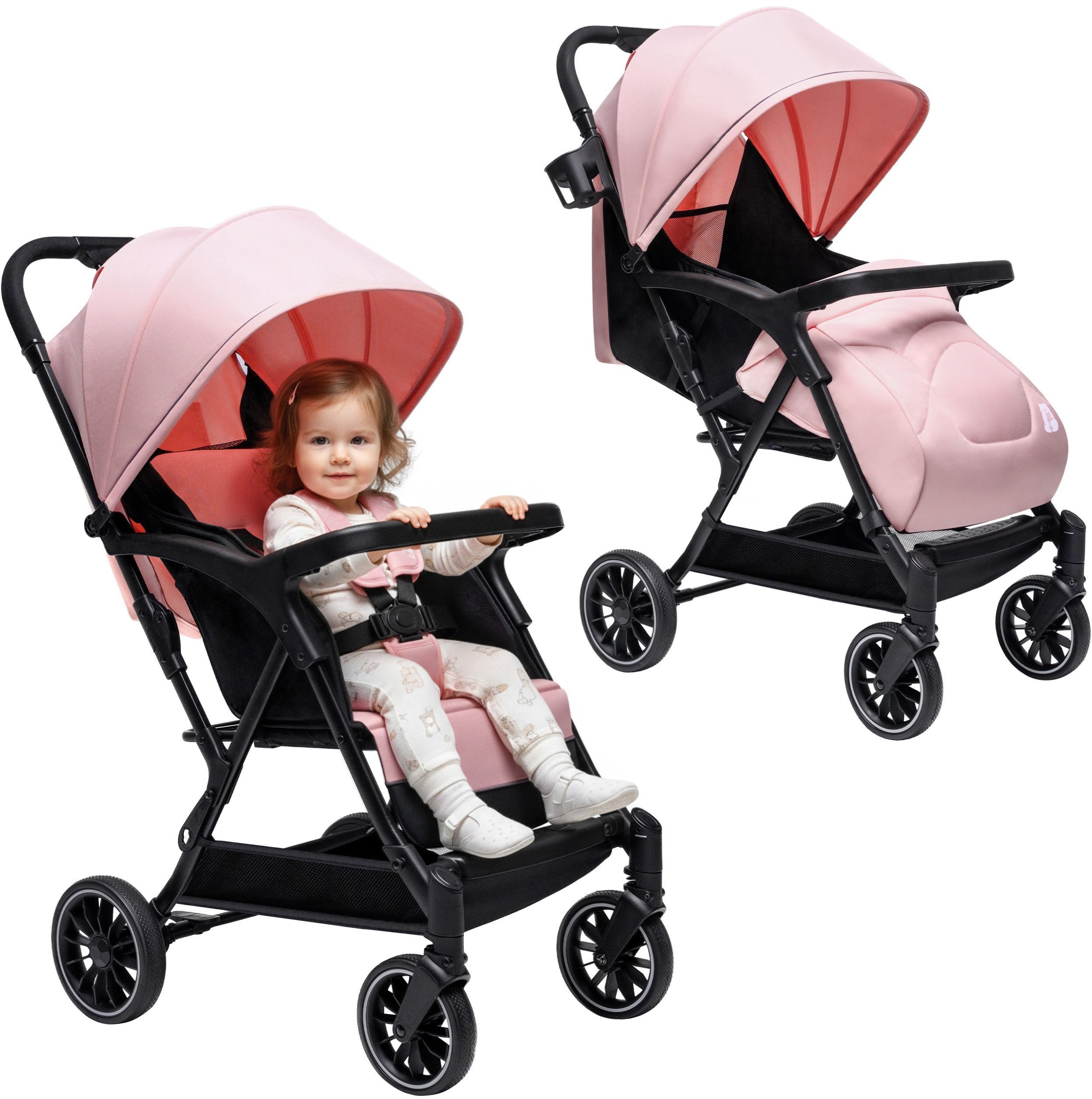 WÓZEK DZIECIĘCY SPACERÓWKA ORSETTO LUNA RÓŻOWY