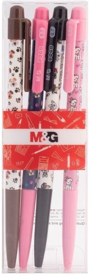 Długopis automat 0.7mm Cats&Dogs nieb 4szt M&G