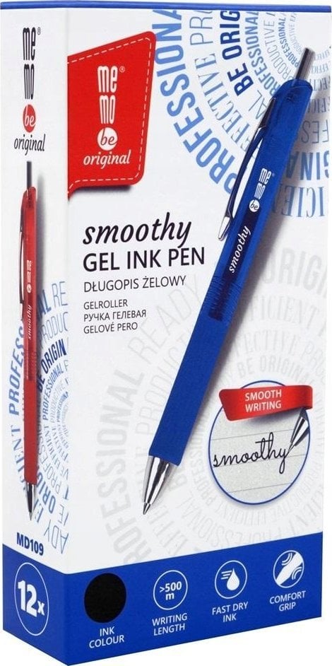 MemoBe Długopis żelowy Smoothy niebieski (12szt) MemoBe