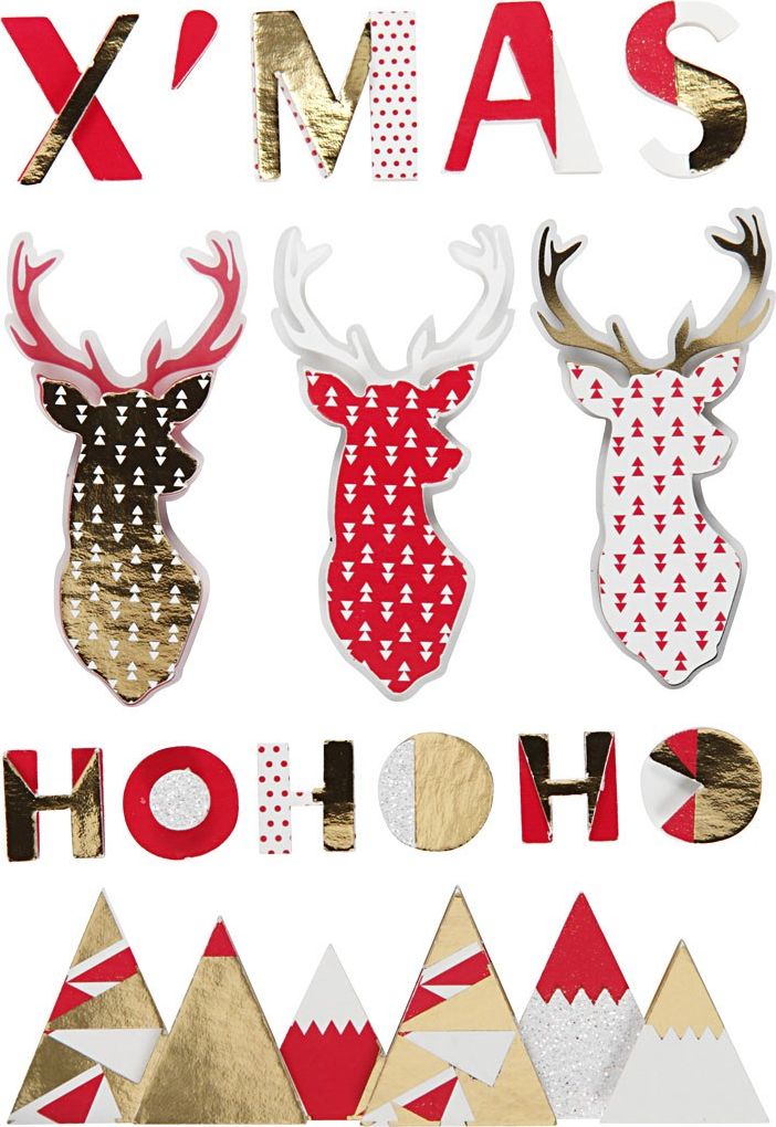 Creative Company Naklejki 3D Bożonarodzeniowe Renifery