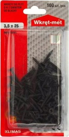 Wkręt-met Wkręt do mocowania płyt G-K do podłoży stalowych 3,5x25mm 100szt