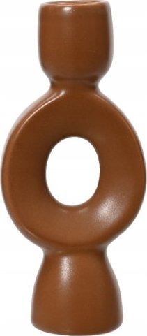 Kaemingk Świecznik porcelanowy brązowy 15,3x6,8 cm