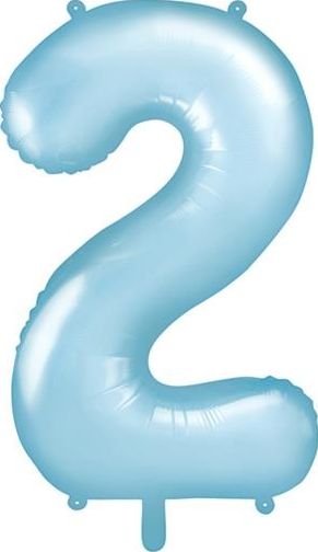 Party Deco Balon foliowy cyfra 2, jasnoniebieski, 86 cm uniwersalny