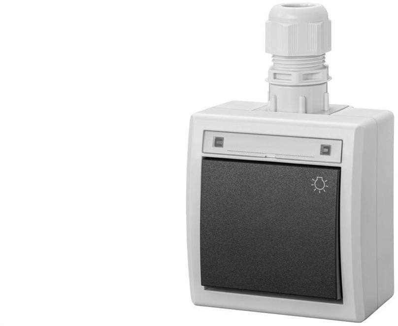 AQUANT 2K łącznik natynkowy zwierny światło IP65 szary 5004-65