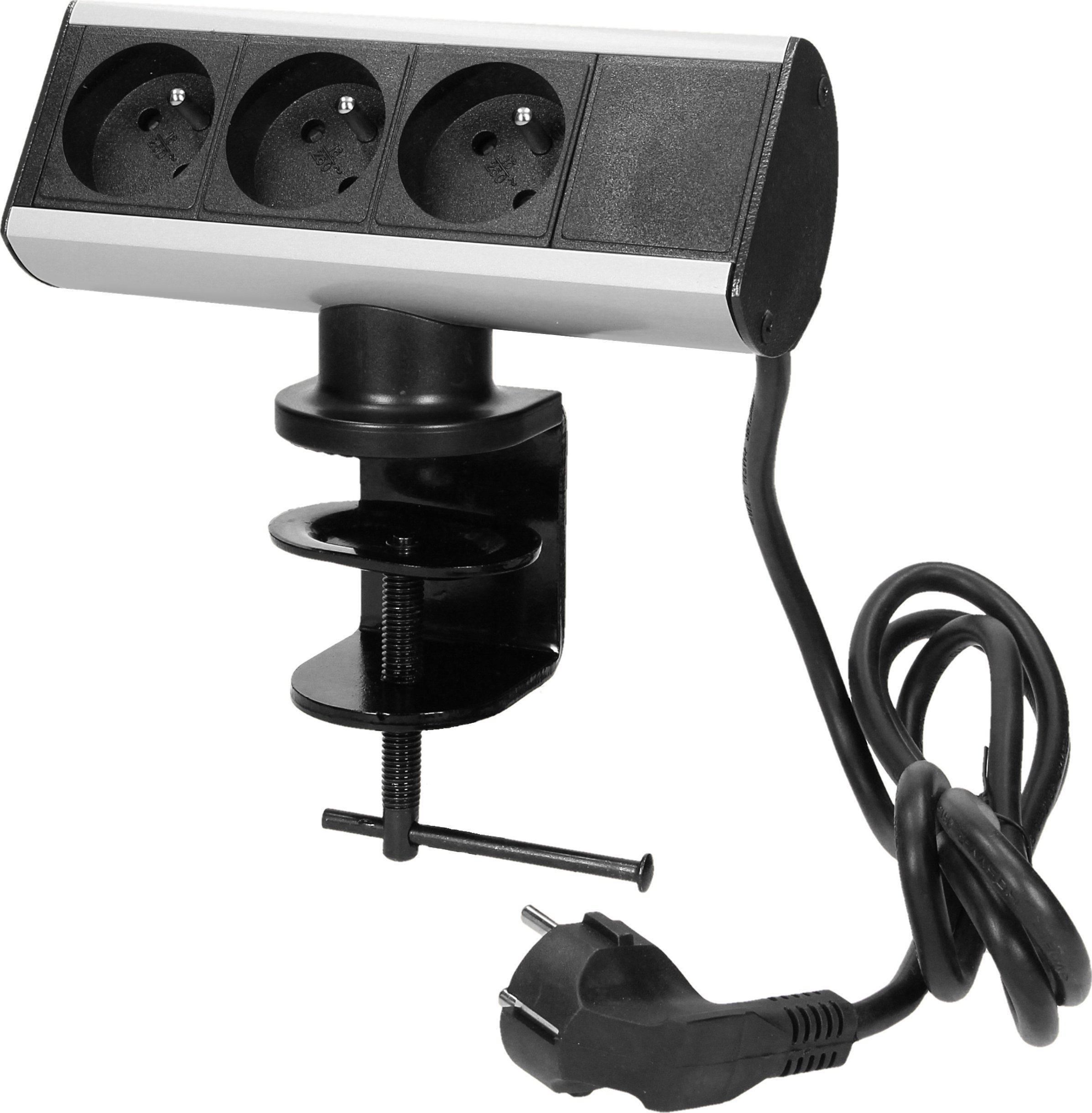 Orno Przykręcane gniazdo meblowe z uchwytem montażowym i przewodem 1,8m, 3x2P+Z