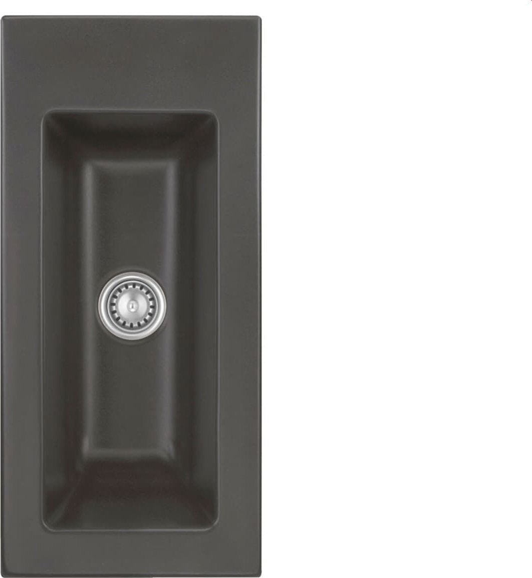 Zlewozmywak SYSTEMCERAM Systemceram Mera 24 Schiefer, Zlew ceramiczny, korek manualny