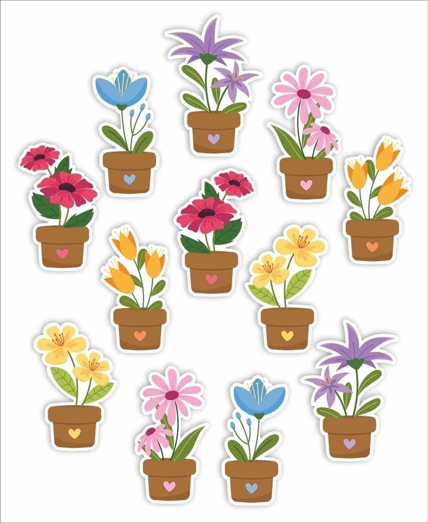 LearnHow Dekoracje okienne dwustronne - Kwiatki... 12szt