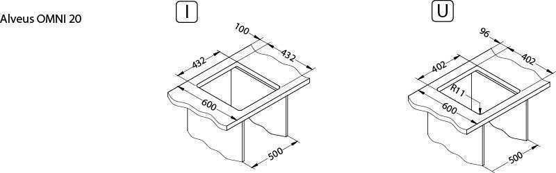 Zlewozmywak Alveus Alveus OMNI 20 G91 czarny (45x45) 1 kom. z syfonem sat.