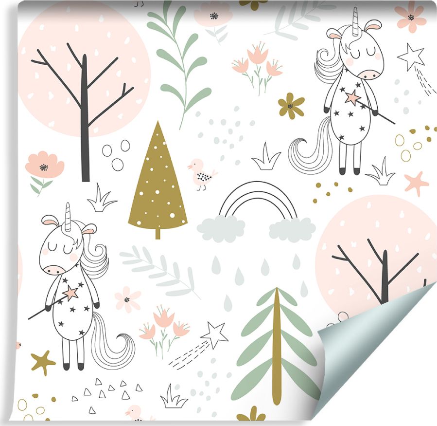 Muralo Tapeta Dla Dzieci - Jednorożce w Magicznym Lesie