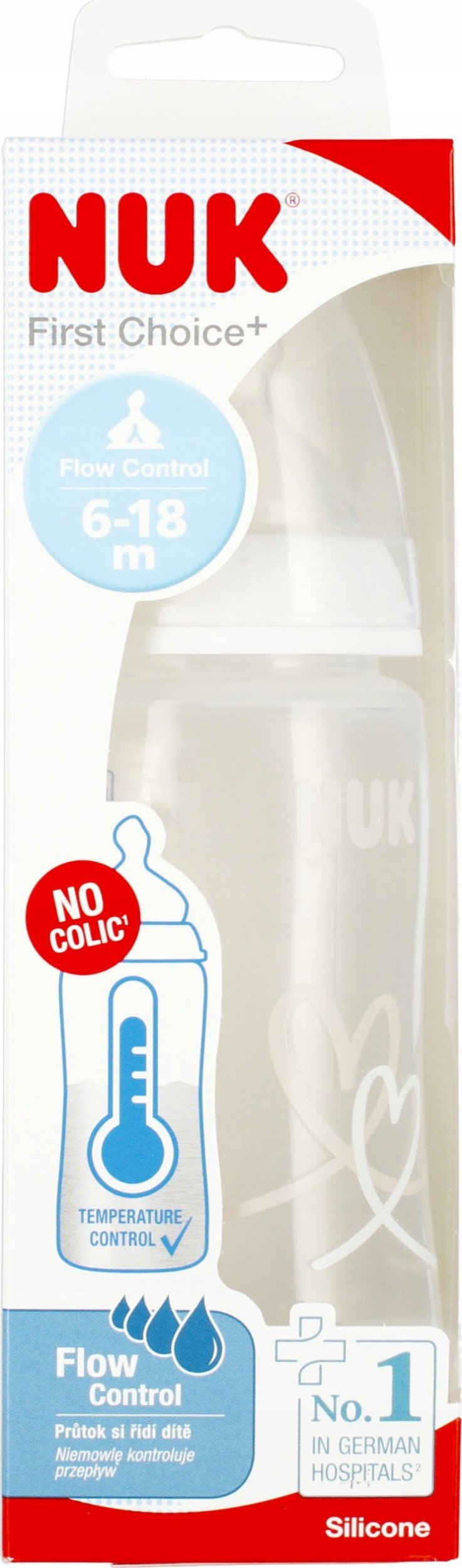 NUK NUK BUTELKA 300ML SMOC 6-18M BIA FC 10741103 1/6