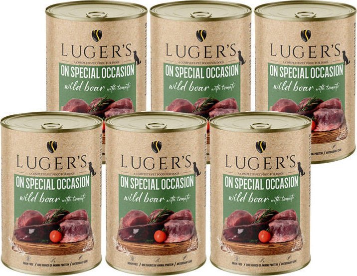 Karma mokra dla psa Luger's On Special Occasion dzik z pomidorem zestaw 6 x 400 g