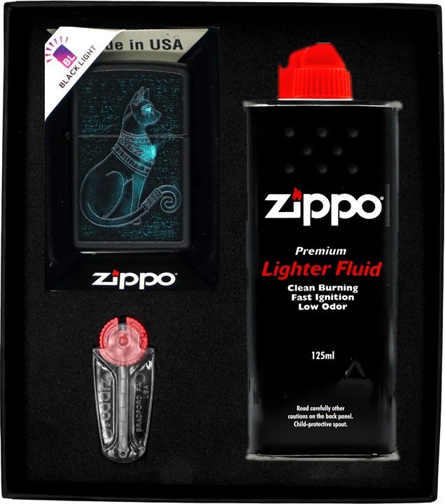 Zestaw ZIPPO Zapalniczka SPIRITUAL CAT DESIGN Prezentowy No1